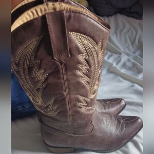 Shesole cowgirl boots - Brown Pointed Toe -